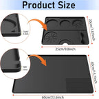Silicone Coffee Mat with a removable tamper mat,15.7"x23.5"Coffee Bar Mat for Countertops,Fit Under Espresso Machine,Dish Drying Racks-Black