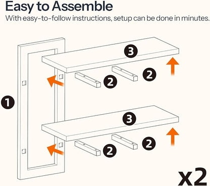HOOBRO Floating Shelves, 15 Inch Wall Shelf Set of 4, Wall Mounted Storage - Image 7