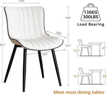 YOUNUOKE Mid-Century Modern Dining Chairs Set of 2, Armless Accent Chair - Image 2