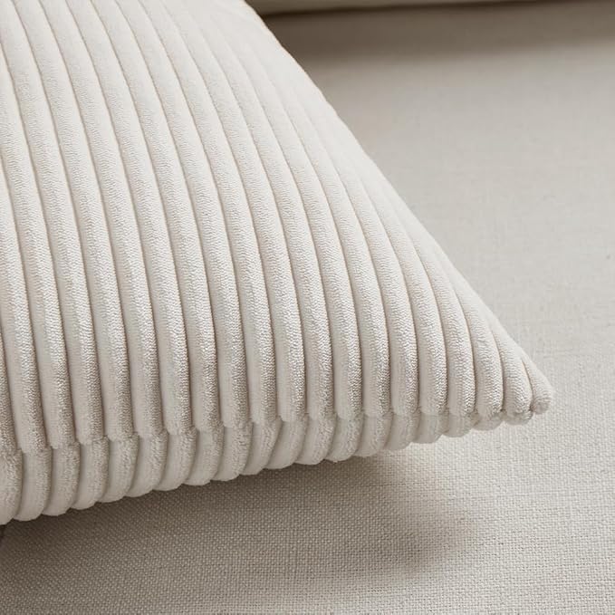 Fancy Homi 2 Packs Boho Cream Decorative Throw Pillow Covers 18x18 Inch - Image 5