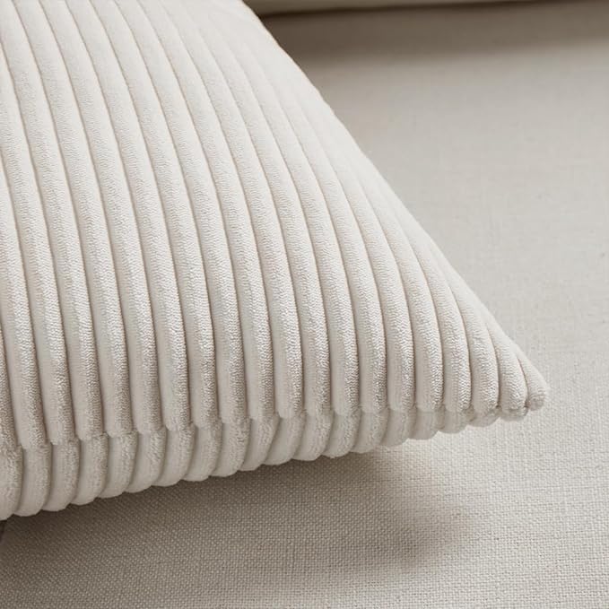 Fancy Homi 2 Packs Cream Decorative Throw Pillow Covers 22x22 Inch - Image 5
