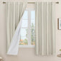 Natural 100% Blackout Linen Curtains 63 Inches by LAMIT
