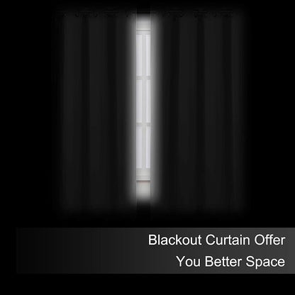 Blackout Curtains 52 x 45 inch/Light Grey Curtains Set of 2 Panels/Thermal - Image 3