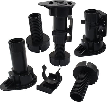 Jiozermi 12 Pack Black Plastic Cabinet Legs, Adjustable Furniture Feet - Image 3