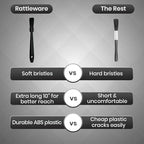 Rattleware 10" Black Espresso Machine Grinder Brush - Ideal For Home, Cafe, Restaurant, or Hotel - Long Durable Handle Coffee Grinder Cleaning Brush Trusted By Baristas