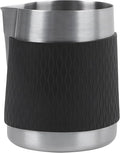 IKAPE Espresso Milk Pitcher, 15.04/450ml Milk Frothing Jug without Handle, Espresso Steaming Pitcher with Sharp Spout for Espresso Barista Tool(silver)