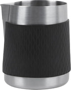 IKAPE Espresso Milk Pitcher, 15.04/450ml Milk Frothing Jug without Handle, Espresso Steaming Pitcher with Sharp Spout for Espresso Barista Tool(silver)