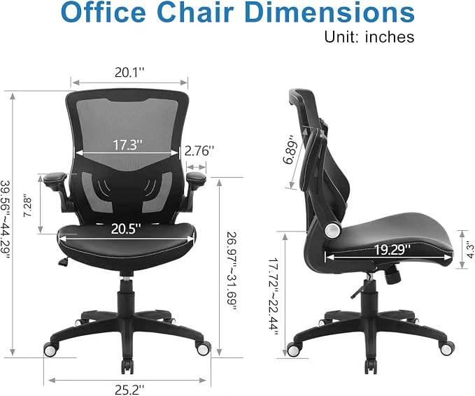 Office Chair Ergonomic Desk Chair, Computer PU Leather Home Office Chair - Image 3