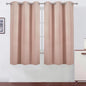 Blackout Curtains 42 x 63 inch/Blush Curtains Set of 2 Panels/Thermal Insulated by Lemomo
