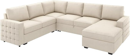 HONBAY Sectional Couch with Pull Out Bed, Sectional Sleeper Sofa with Storage - Image 9