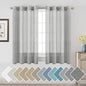 H.VERSAILTEX Linen Curtains Nickel Grommet Natural Linen Semi-Sheer Curtains 2 by HVERSAILTEX