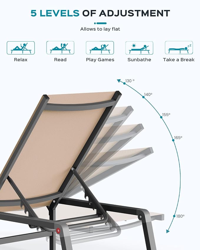 Aluminum Chaise Lounge Ourdoor - Image 7