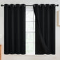 SimpleHome Black 100% Blackout Curtains Room Darkening Living Room 54 Inch | by SimpleHome