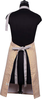 AMOUR INFINI Cotton Aprons for Women with Pockets Adjustable Strap and Waist Ties Washable Printed Aprons for Baking, Cooking, Gardening (Pack of 2- Charcoal & Yellow)