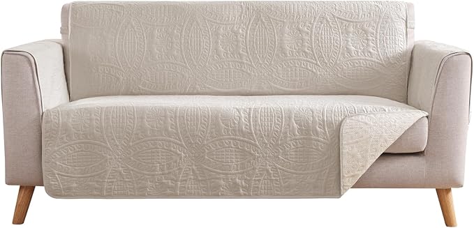 Beige Loveseat Covers for 2 Cushion Couch, Water-Repellent Covers for Sofa Couch by Pamhaven