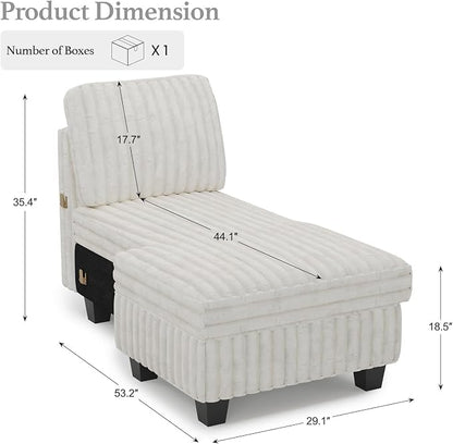 Belffin Modular Sectional Storage Chaise Module - Image 2