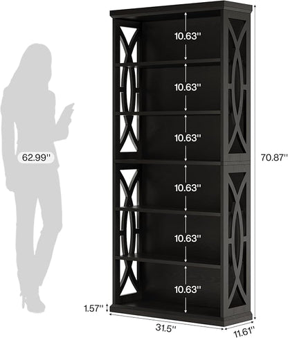 Tribesigns 6-Tier Bookshelf, 71 Inches Tall Freestanding Bookcase, Large - Image 2