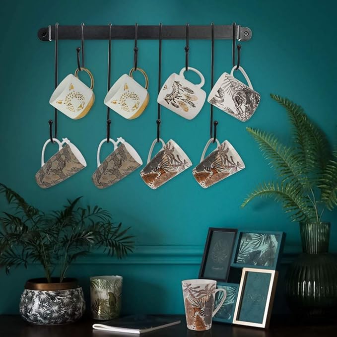 AJART Coffee Bar Decor Mug Holder: 17" Coffee Cup Rack for Home Kitchen Office Dining Room Cafe Bar