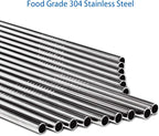 [24 PCS] Extra Long 10.4 inch Value Pack Reusable Stainless Steel Straws Combinations, Tomorotec Metal Straw Sets with Cleaning Brushes, 12 Straight 12 Bent For Tumblers Beverage Drinks Cocktail