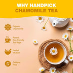 HANDPICK, Organic Chamomile Tea Bags (100 Herbal Tea Bags) Caffeine Free| Premium Floral Chamomile Herbal Tea in Eco-Conscious Teabags | Direct from Source
