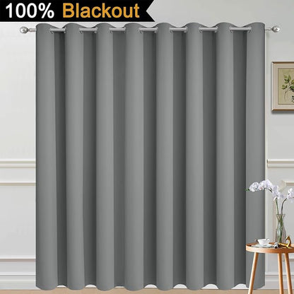 Yakamok Dove Grey Blackout Patio Door Curtain Panels W100 x L96, 1 Panel | - Image 2