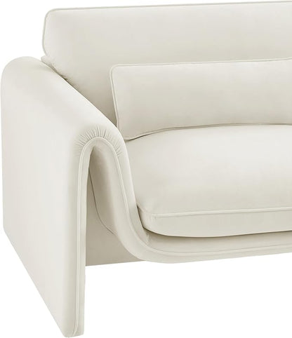 Meridian Furniture 199Cream-C Sloan Collection Modern | Contemporary Velvet - Image 10