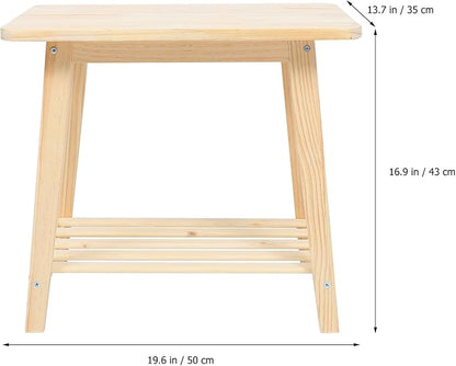 Nordic Style Solid Wood Bedside Table Shelf Small Sofa Corner Tea Table Living - Image 3