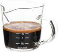 Espresso Shot Glass 70ML/2.3OZ Triple Pitcher Barista Double Spouts With Pouring Handle (1 Pack)