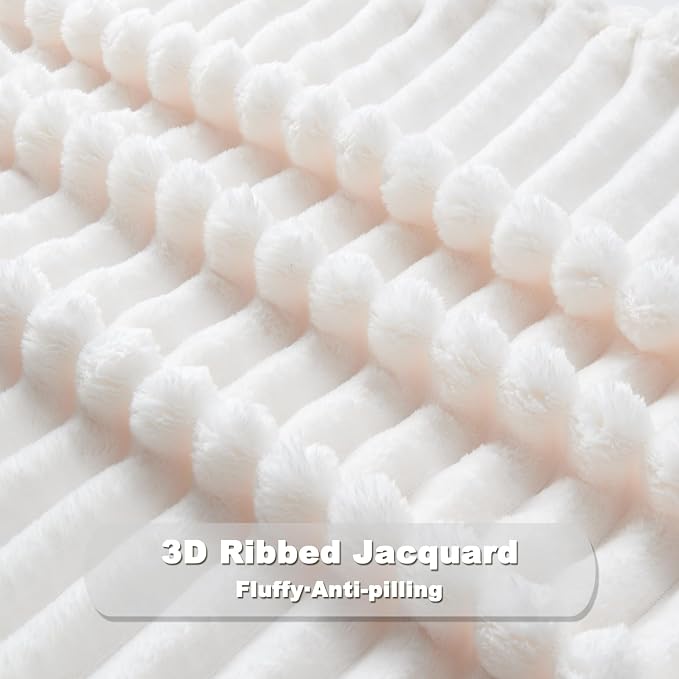 NEWCOSPLAY Fleece Ribbed Cozy Throw Blanket - Image 7