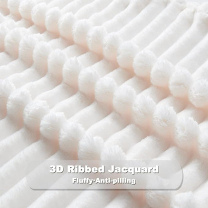 NEWCOSPLAY Fleece Ribbed Cozy Throw Blanket - Image 7