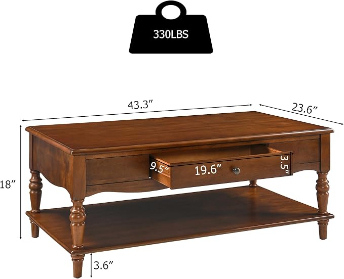Rectangle Coffee Table with Drawers - Image 2