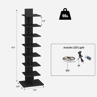 TUTOTAK Narrow Bookshelf, 8-Tier Bookcase - Image 2