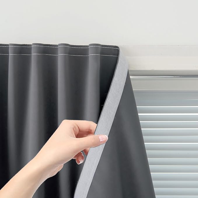 Stick On Blackout Curtains No Drill Required Self Adhesive Window Coverings by Sovtfides