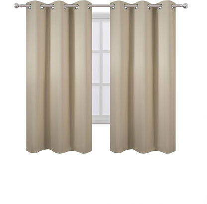 Blackout Curtains 40 x 63 inch/Beige Curtains Set of 2 Panels/Thermal Insulated - Image 2