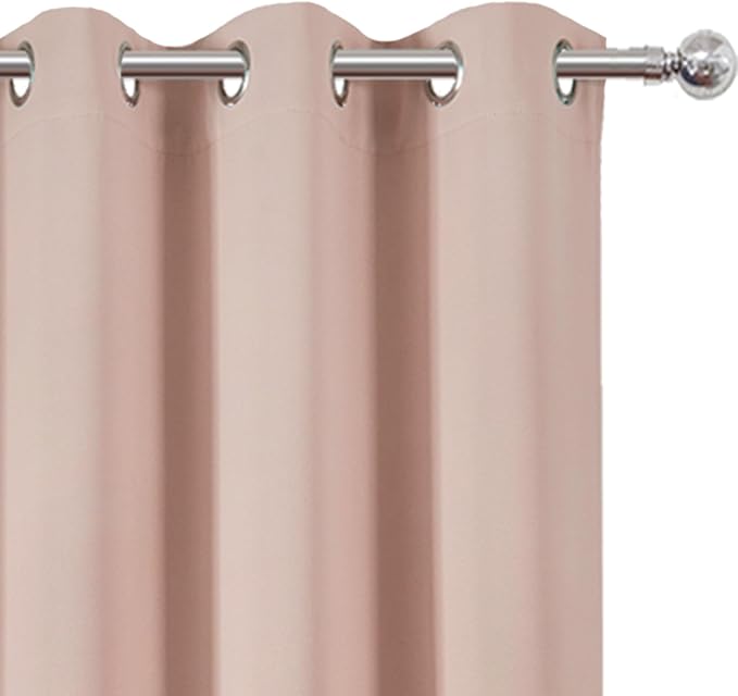 Blush Thermal Blackout Curtains/42 x 84 Inch/Set of 2 Panels Room Darkening - Image 6