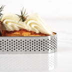 Guowall 6 pack Perforated Oval Tart Rings 304 Stainless Steel Pastry Mould 5 inch Cake Molds for Baking, Nonstick Fruit Tarte Crust Tools (13cm)