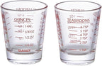2 Pack Shot Glasses Measuring Cup,Espresso Shot Glass with 4 Kind of Scale (OZ/ML/TSP/TBSP),Dishwasher Safe,Perfect for Coffee,Cocktails and Kitchen Use (Red)