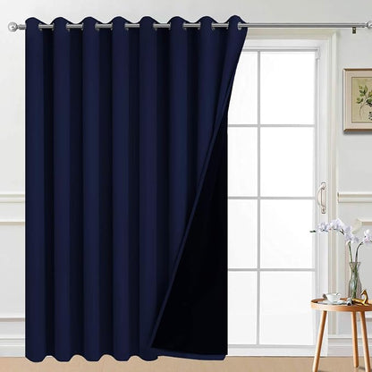 Yakamok Navy Blue Blackout Patio Door Curtain Panels W100 x L84, 1 Panel | by Yakamok