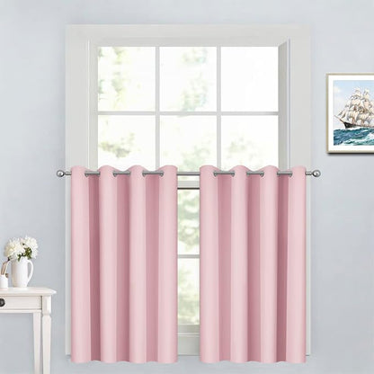 Yakamok Pink Room Darkening Window Curtains 52x36 Inch by Yakamok