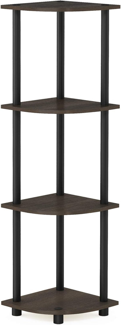 Furinno TURN-N-TUBE Corner Shelf, 4-Tier Corner Bookshelf, Display Storage - Image 6