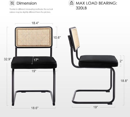 Zesthouse Natural Rattan Dining Chairs Set of 4, Modern Dining Room Chairs - Image 2