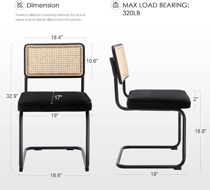 Zesthouse Rattan Dining Chairs Set of 6, Mid Century Modern Dining Room Chairs - Image 2