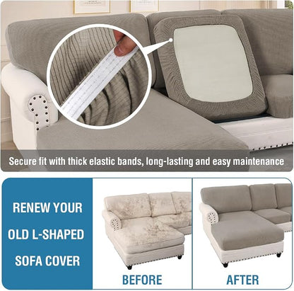 H.VERSAILTEX Sectional Couch Covers 8 Pieces Stretch Sofa Covers - Image 6
