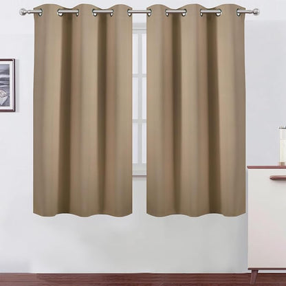 Natural Thermal Blackout Curtains/38 x 63 Inch/Set of 2 Panels Room Darkening by Lemomo