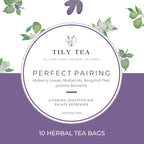 Tily Tea Perfect Pairing Herbal Tea - Mulberry Leaf Tea for Digestive and Gut Support - Caffeine Free - 10 Plastic-Free Tea Bags