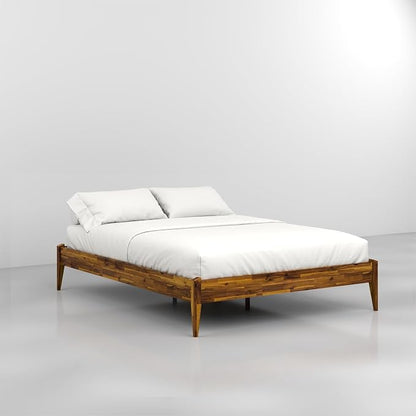 Bme Dinkee Wooden Queen Bed Frame, 15 Inch Height, Elegant Minimalist Modern - Image 4
