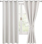 Blackout Curtains for Bedroom, 52 x 63 Inches Length Ivory 2 Panels | Thermal by Hiasan