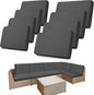 Newwiee 8 Pcs Stretch Patio Outdoor Cushion Covers Replacement, Dark Gray | 4 by Newwiee
