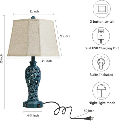 25'' Farmhouse Table Lamps Set of 2 - Image 6