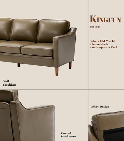 Kingfun Living Room Furniture Sets, 3 Seater Couch and Armchair, Mid Century - Image 6